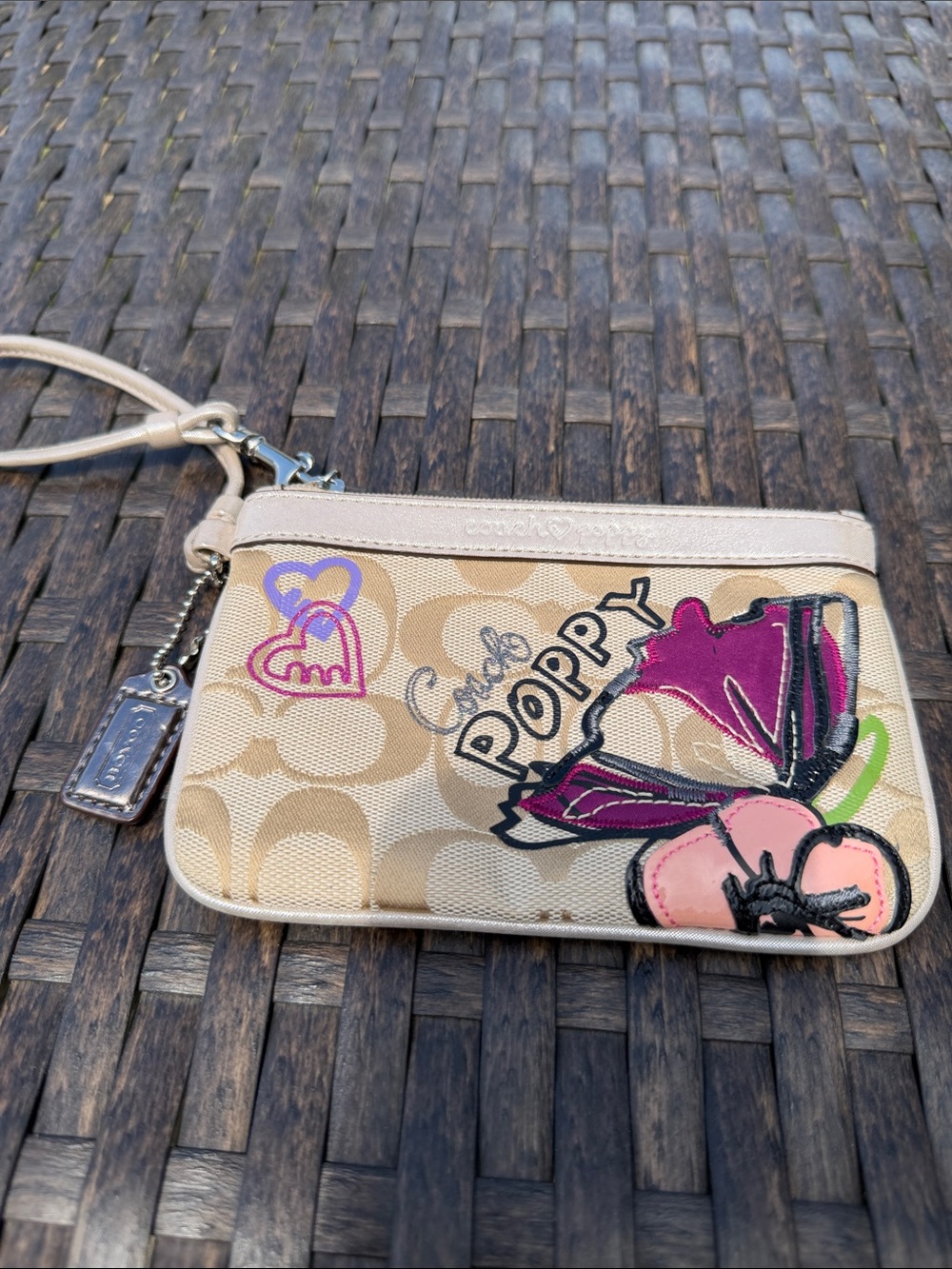 NWOT Coach Poppy Butterfly Graffiti Wristlet [limited edition]
